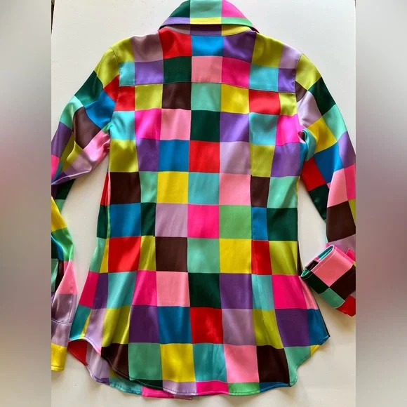 DOLCE & GABBANA fitted silk satin button down shirt blouse. Pristine. Sz 38 - Picture 2 of 9